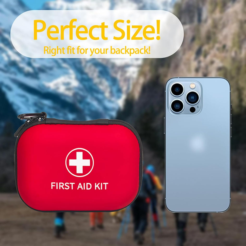 138 Pcs Mini First Aid Kit Travel Size, TSA Approved Small First Aid Kit for Car, Hiking & Home, Compact Travel