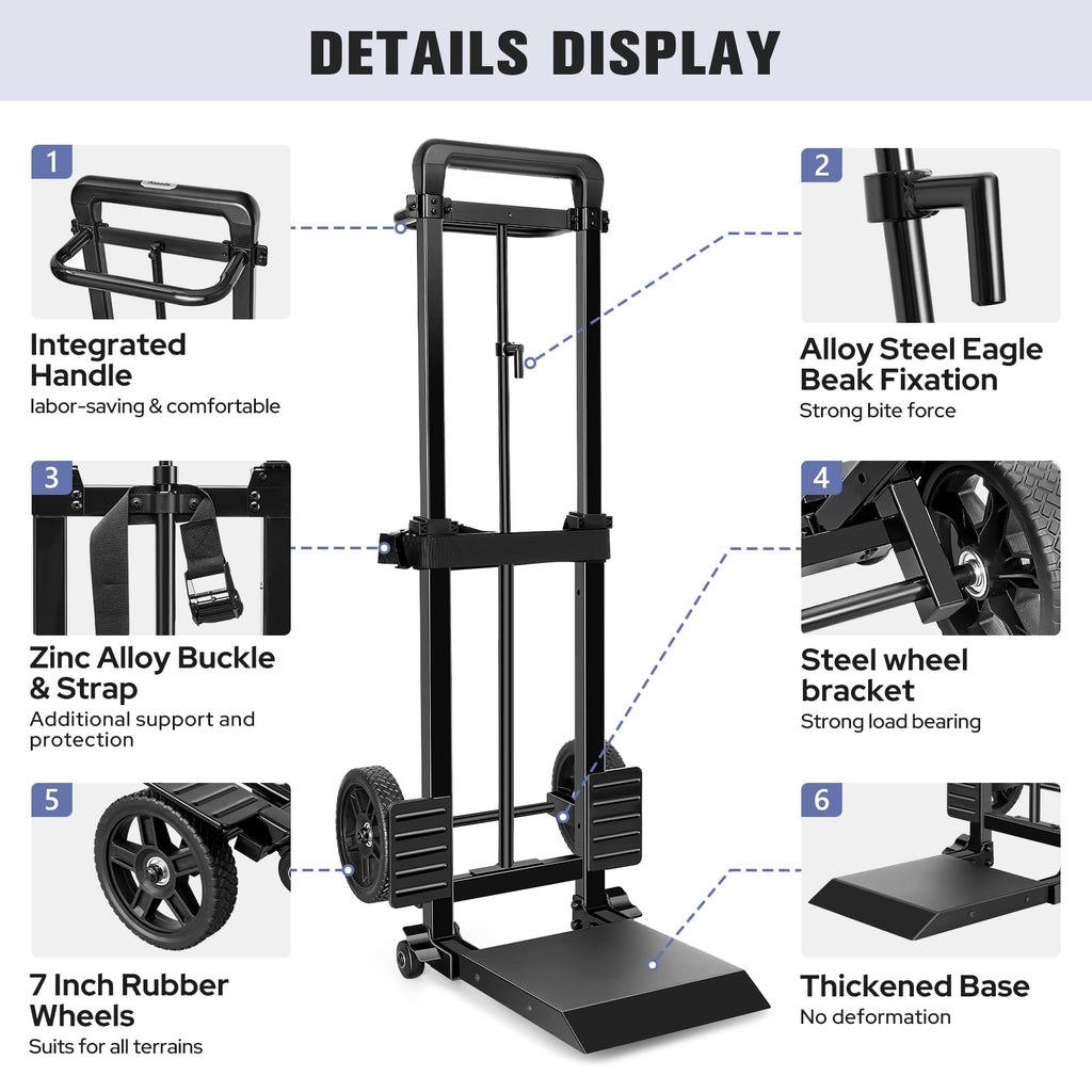 600LB 55-Gallon Drum Dolly, Heavy Duty Carts with Wheels