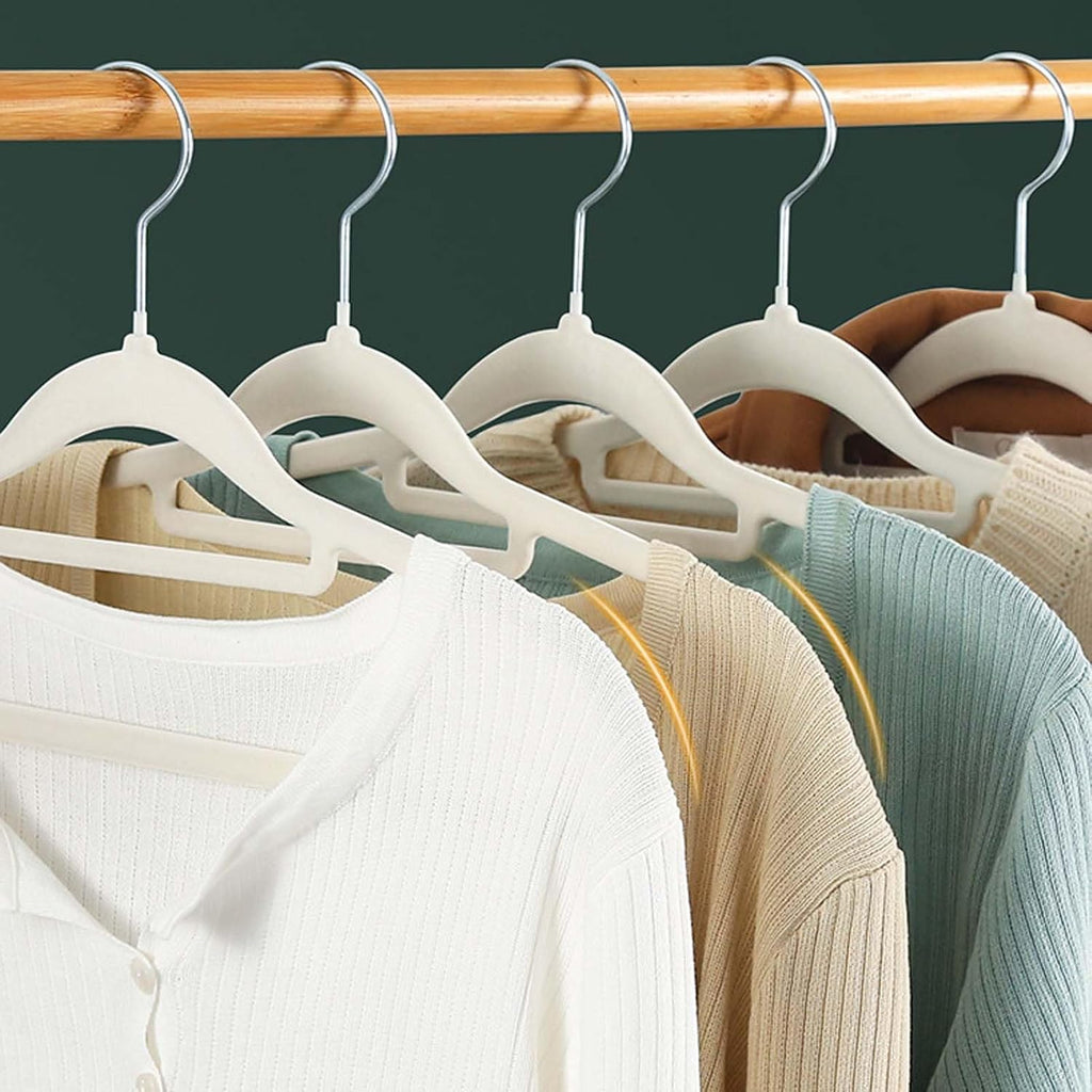 Velvet Clothes Hangers Set, Space-Saving Flocked Hangers for Shirts, Jackets, Coats, Non-Slip Velvet Hangers with
