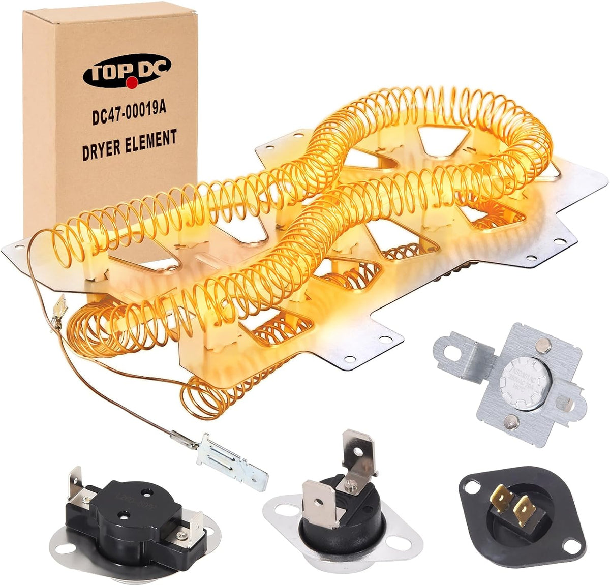 TOPDC DC47-00019A Dryer Heating Element Kit for Samsung, 5 Piece