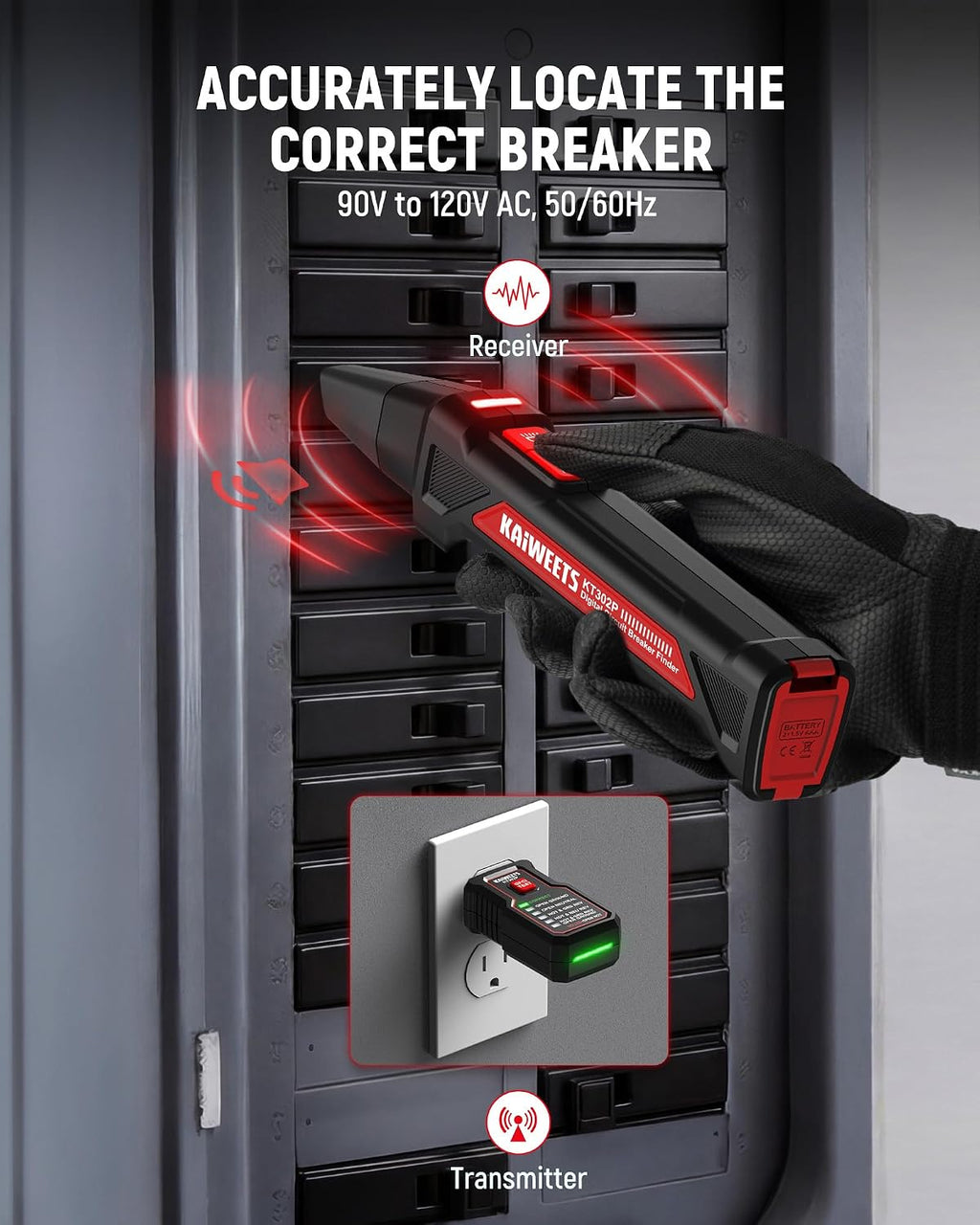KAIWEETS Circuit Breaker Finder Kit with Voltage Tester for Circuit Tracer