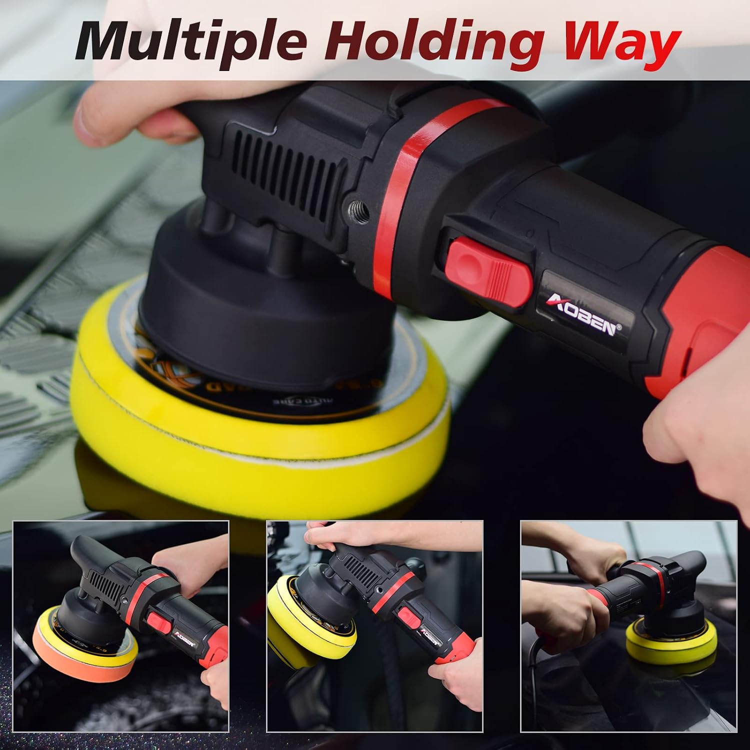 Car Buffer Polisher,6 inch Dual Action Polisher,Random Buffer Polisher kit with 6 Variable Speed