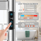 Heated Towel Rack, Towel Warmer with 10 Bar Flat Rack Large, Brushed Nickel | Wall Mounted, Smart LED Control Time &