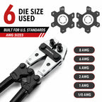 LingChievo Battery Cable Wire Crimper Tool for AWG 8-1/0 Lug&Terminal