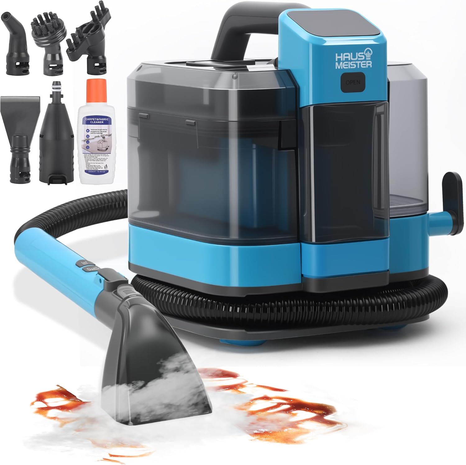 Hydroflex Pro Steam Portable Carpet Spot Cleaner with Steam, 1600W Upholstery Cleaner Machine, 18KPa Strong Suction