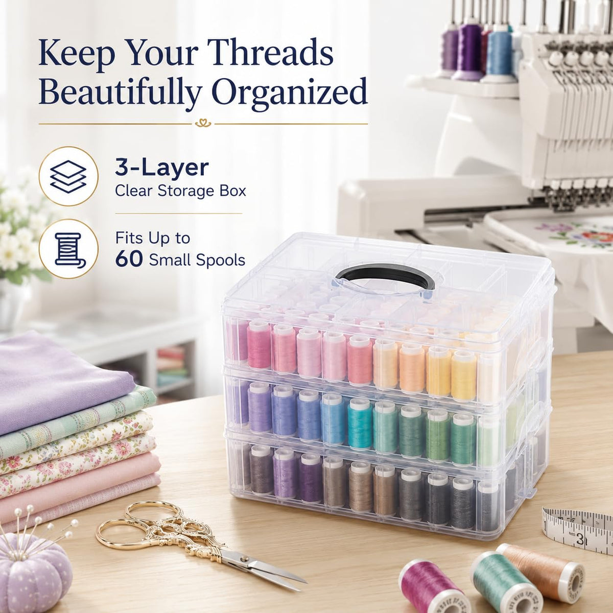 63 Colors 550Yds Each 40WT Polyester Embroidery Thread Kit