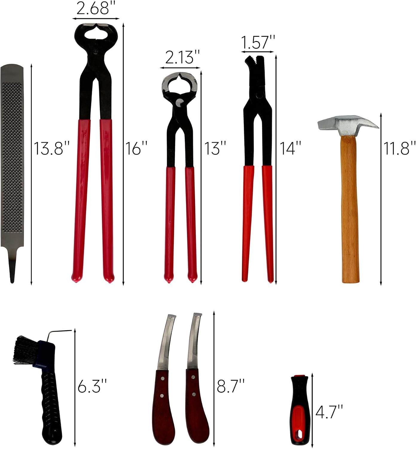8pcs Farrier Tools Kit Hoof Nipper Horse Hoof Trimmers Farrier Tools Horseshoe Cutting Pliers, Hoof Rasp File, Goat