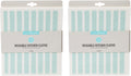 Swedish Kitchen Absorbent Sponge Dish Cloths, Teal Stripes, 8 Count