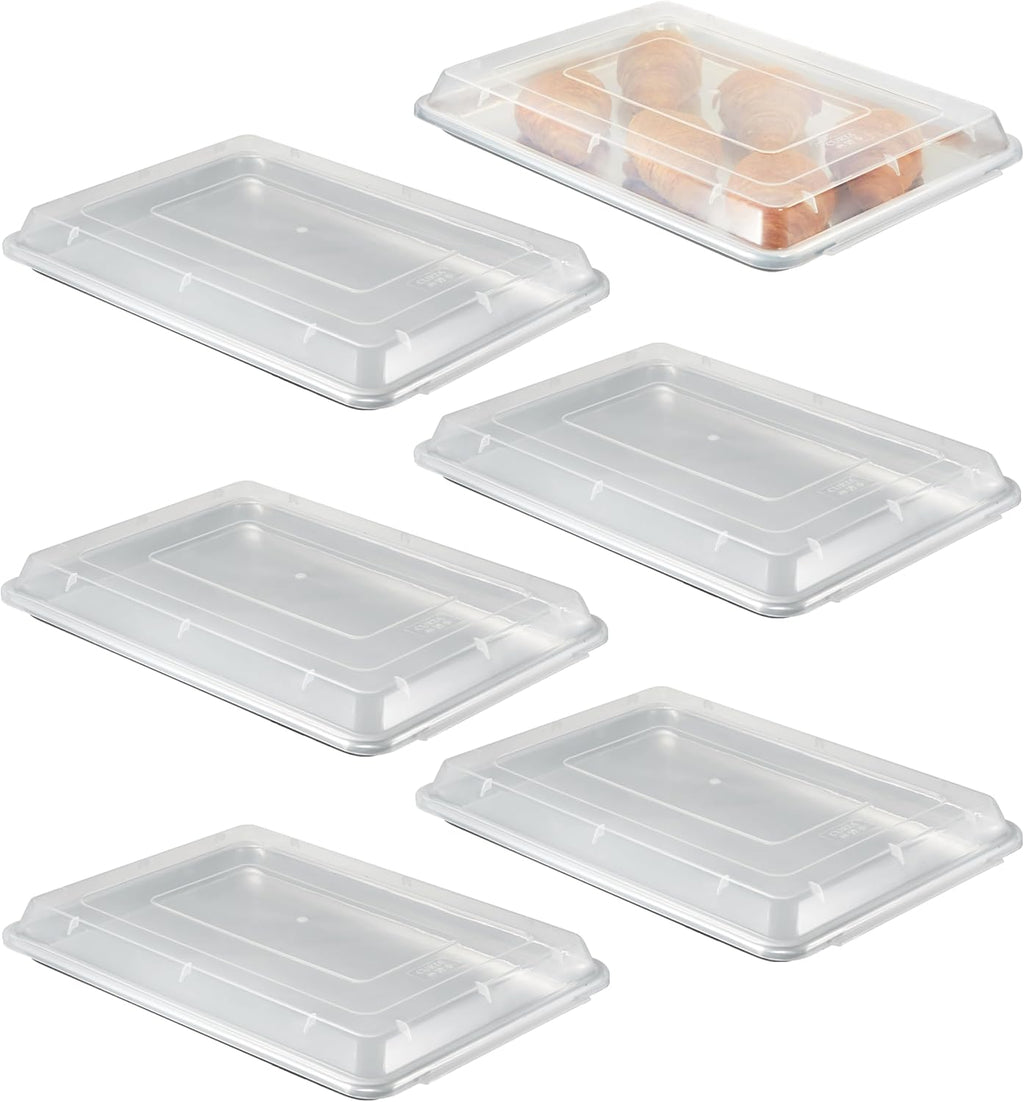 6-Pack 1/2 Size 18''x13'' Sheet Pan with Cover