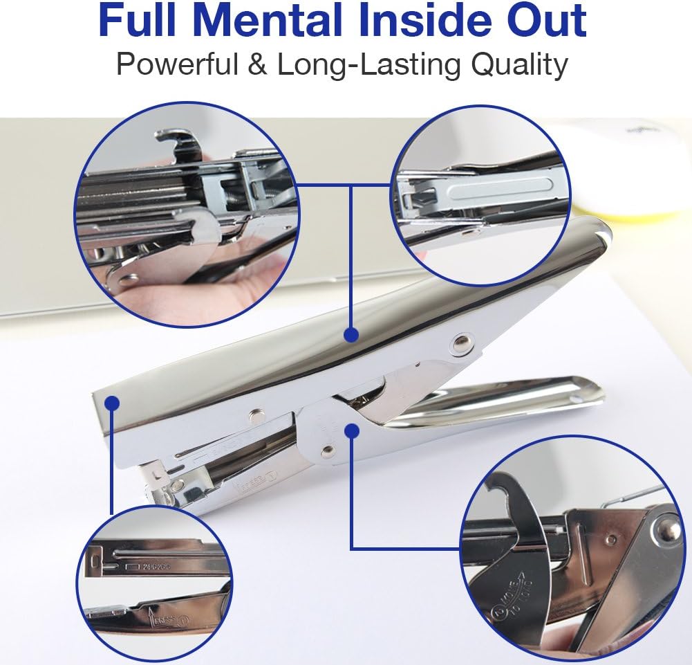 Stapler Heavy Duty with 1000 Staples and Staples Remover Set 20 Sheets Desktop Office Work Student Teacher Large
