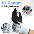 12 Pairs ANSI A2 Cut Resistant Work Gloves for Safety Work，LT5627，M