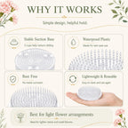 12 Pcs 2.8 in Plastic Flower Frogs for Arrangements, Clear