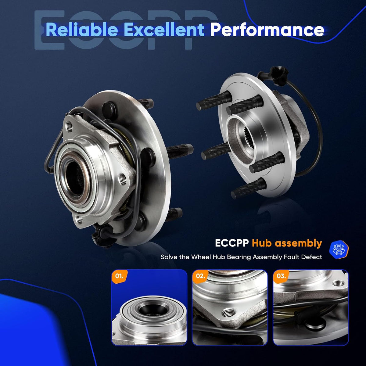 ECCPP 515073 Wheel Bearing Hub Assembly for Dodge Ram 1500 2002-2005