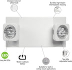 Sure-Lites AP2SQLED30 LED Emergency Light, Dual Square Heads, 90-Min