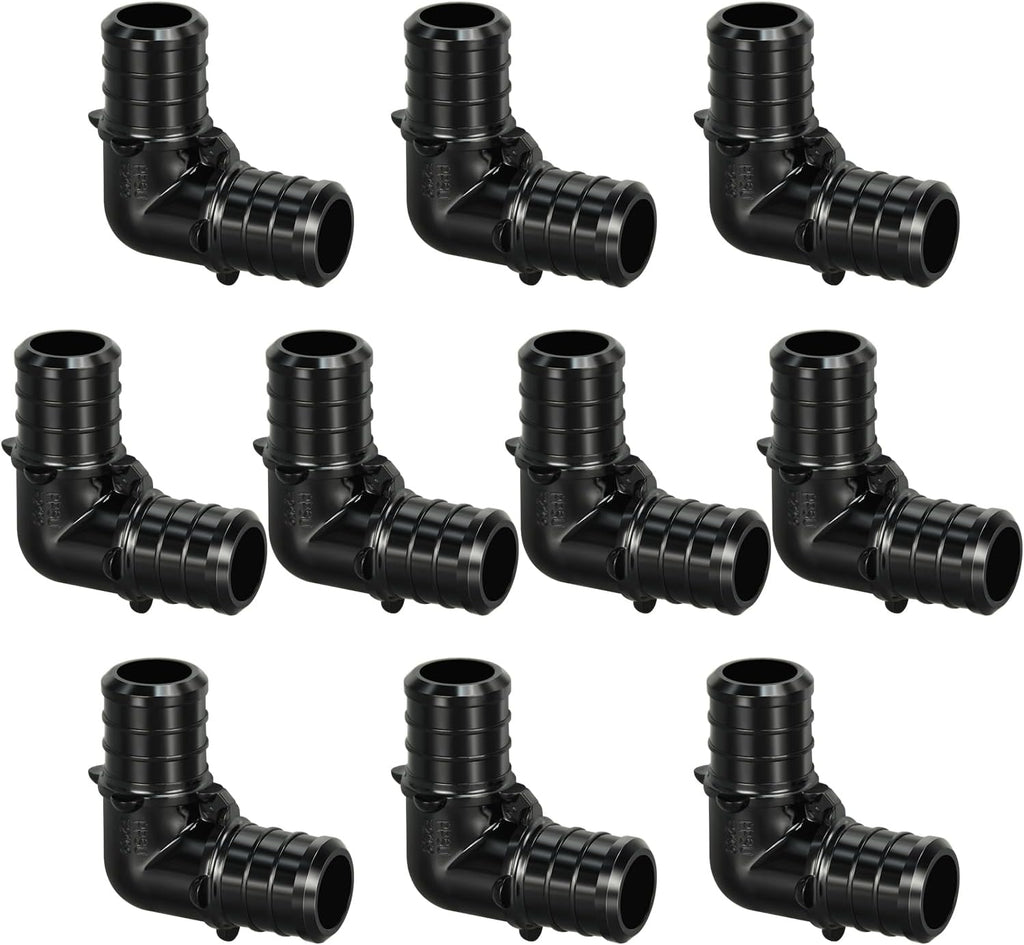 10pcs 3/4" Poly PPSU Barb Crimp PEX Elbow Fitting, No Lead