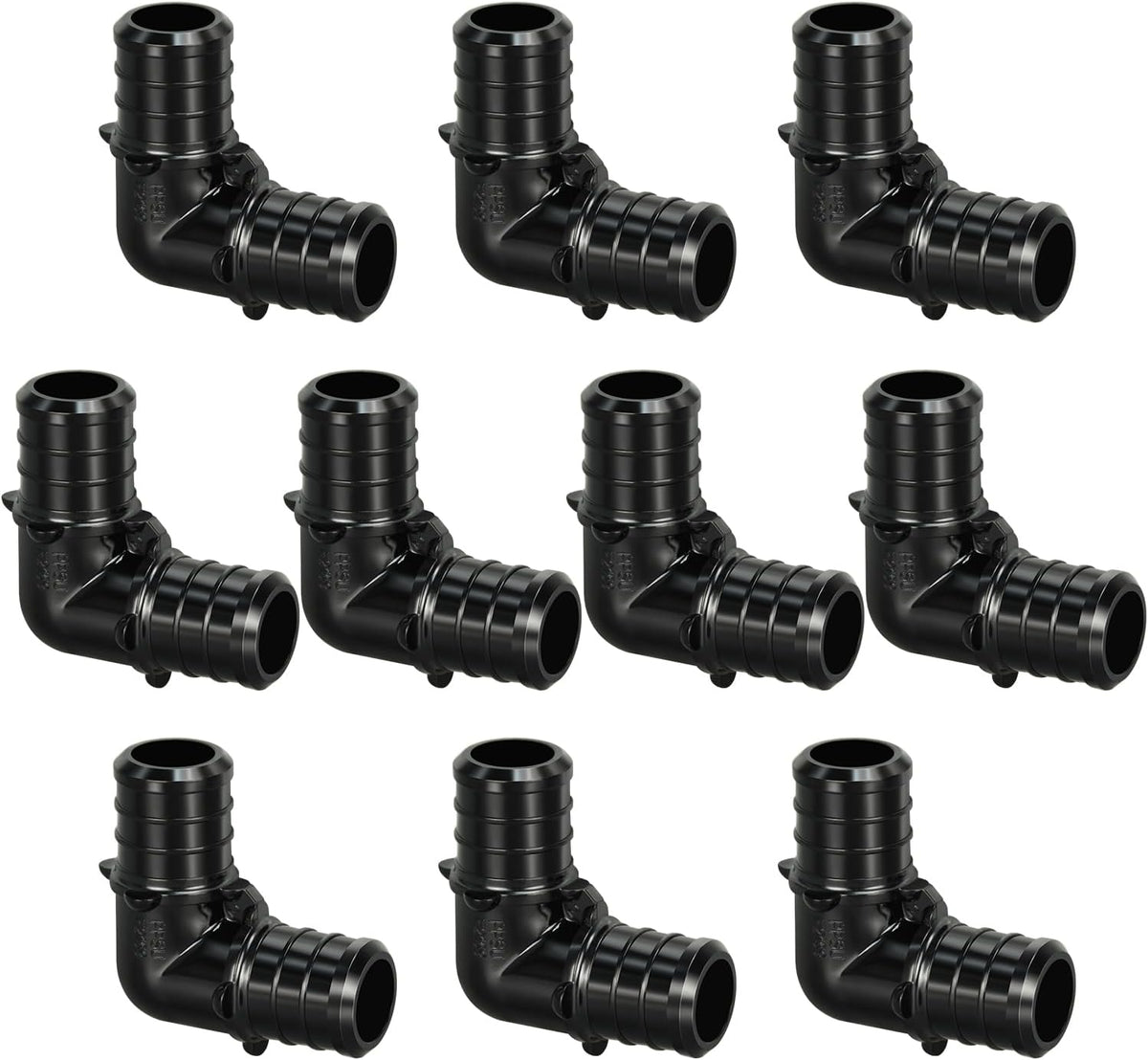 10pcs 3/4" Poly PPSU Barb Crimp PEX Elbow Fitting, No Lead