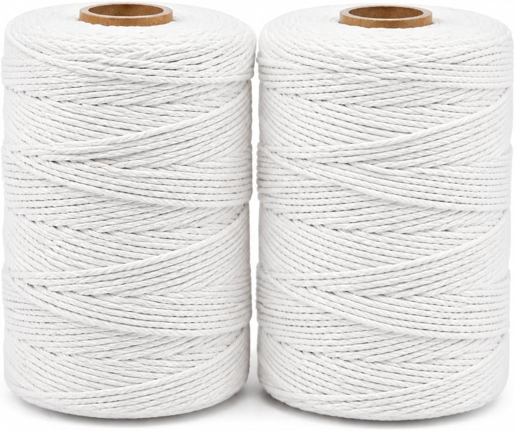 White Cotton Twine String - 1312 Feet 2mm Long Butchers Twine