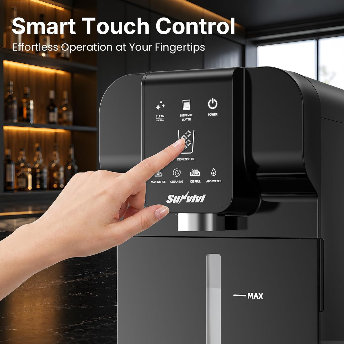 Nugget Ice Maker Countertop, Auto Drop Ice, Self Cleaning