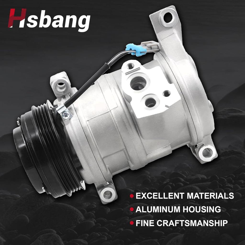 AC Compressor with Clutch Fits for 2001-2013 Silverado 1500 15068854
