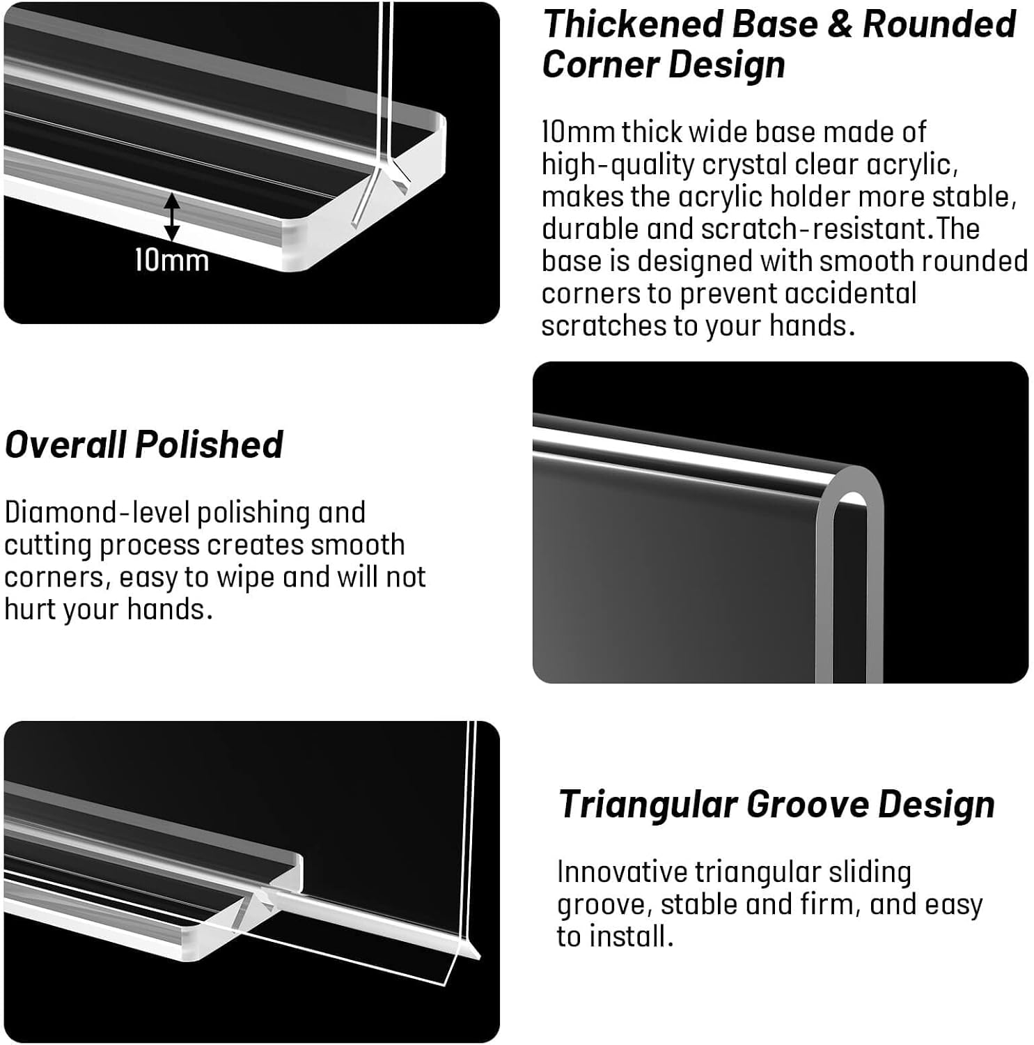 Acrylic Sign Holder 8.5 x 11 Inch Vertical T Shape Display Stand Double-Sided Desktop Clear Sign Holders Paper Holder