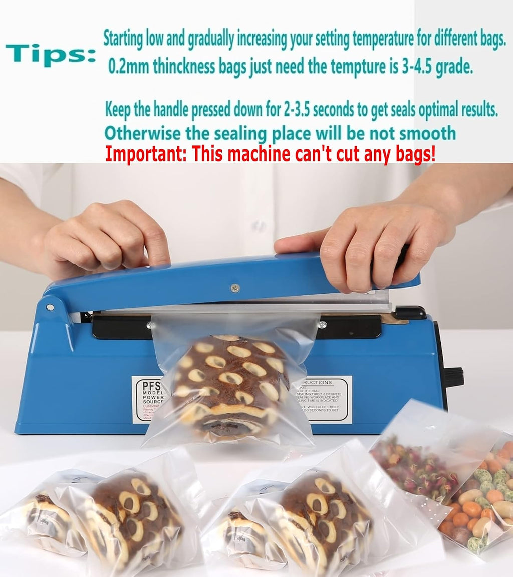 Impulse Heat Sealer 8 inch Impulse Bag Sealer Poly Bag Sealing Machine Heat Sealing Machine with Replacement Kit for