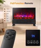 23.6-Inch Freestanding Electric Fireplace Heater with 3D Flame Effect