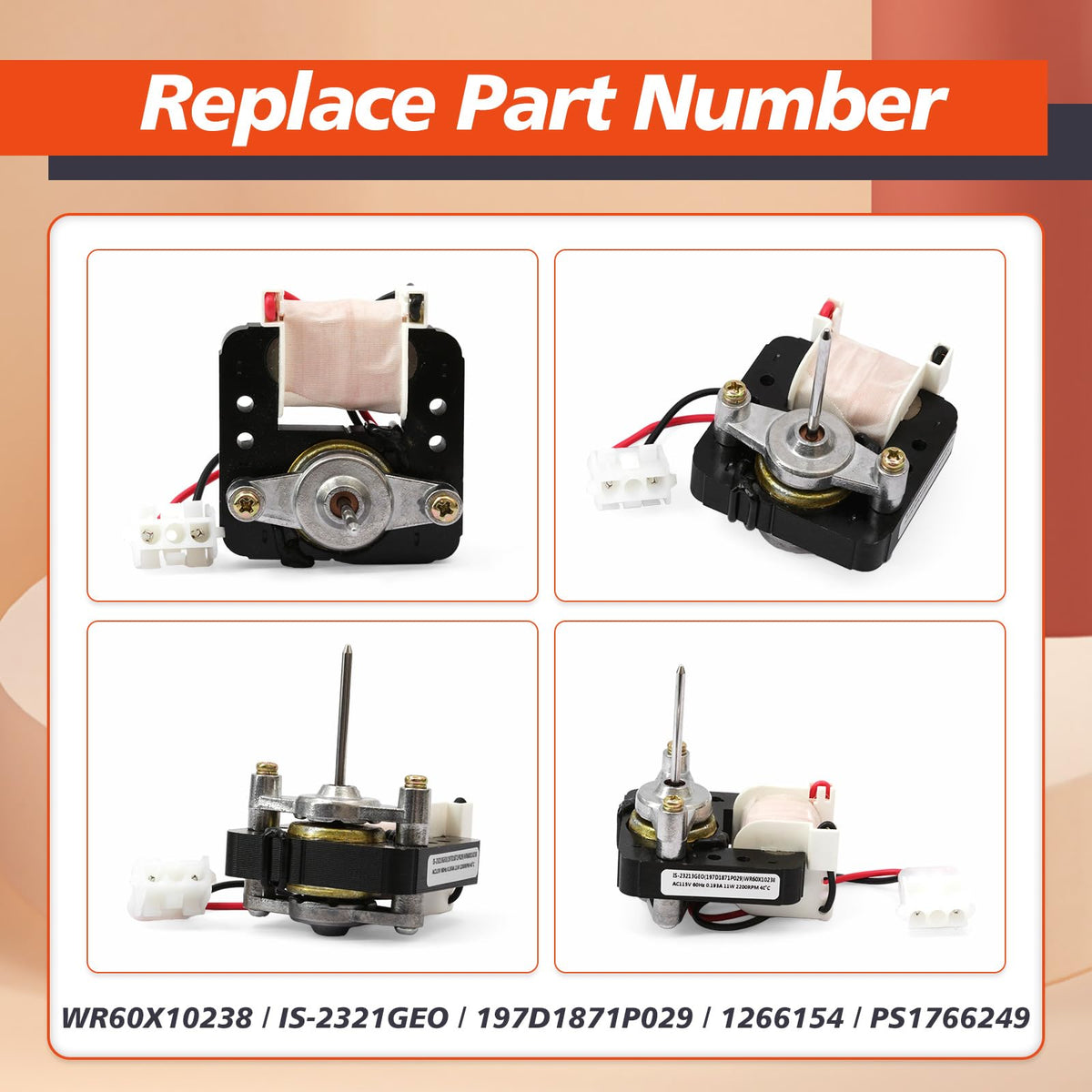 Mhrxusd WR60X10238 Refrigerator Condenser Fan Motor Compatible with GE