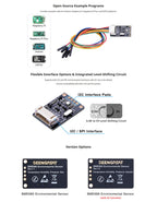 BME680 Environmental Sensor, Supports Temperature, Humidity, Pressure, Gas Detection, I2C & SPI, Ideal for Raspberry Pi, Pico, Arduino, and ESP32 Projects