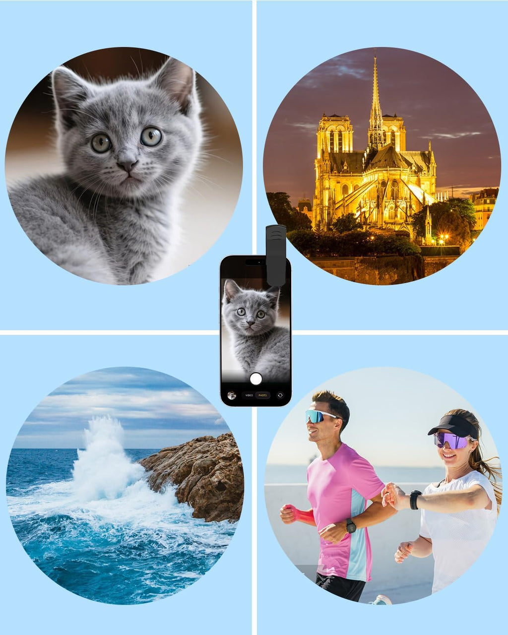 Phone Camera Lens Kit, 0.45X Wide Angle + 15X Macro Lens | 2 in 1 Lens Attachment for iPhone 17/16/15/14/13, Phone