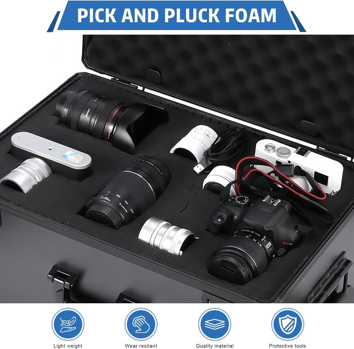 Pick and Pluck Foam Inserts, 4 Pcs 16 x 12 In, 2 Thick Polyurethane Foam