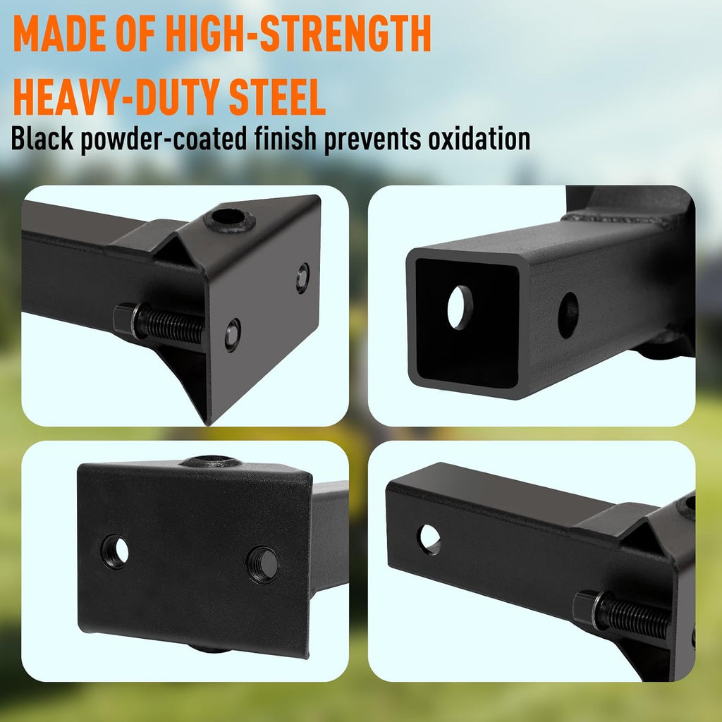 Sleeve Hitch Adapter for 2" Receiver, SubCompact Tractor Hitch Adapter | Compatible with 3 Point Steel Lawn Garden