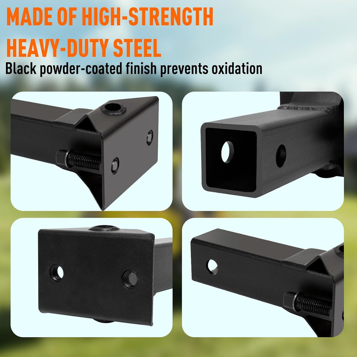 Sleeve Hitch Adapter for 2" Receiver, SubCompact Tractor Hitch Adapter | Compatible with 3 Point Steel Lawn Garden