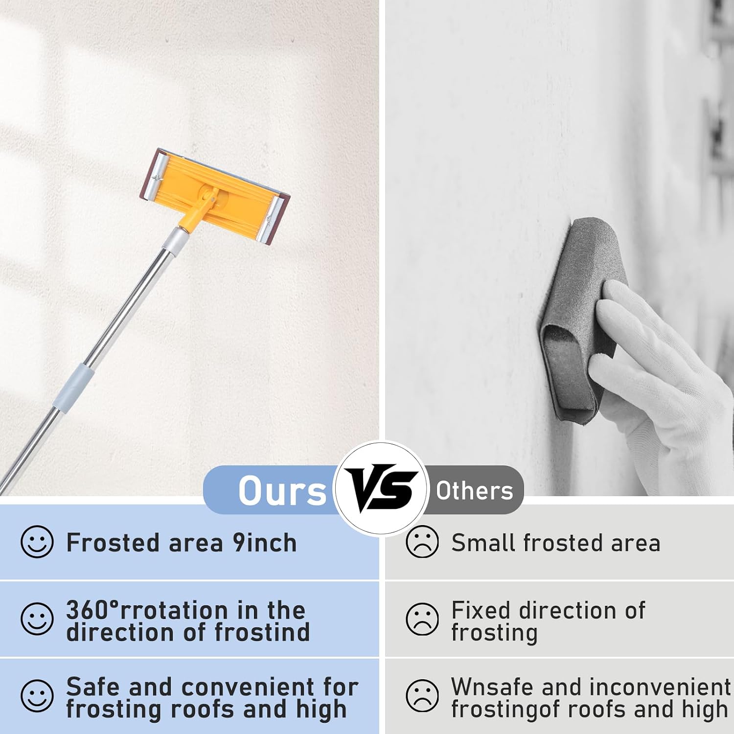 Pole Sander Drywall, 31"-74" Manual Hand Drywall Sander with Extension Pole | Sturdy drywall sander for pros &