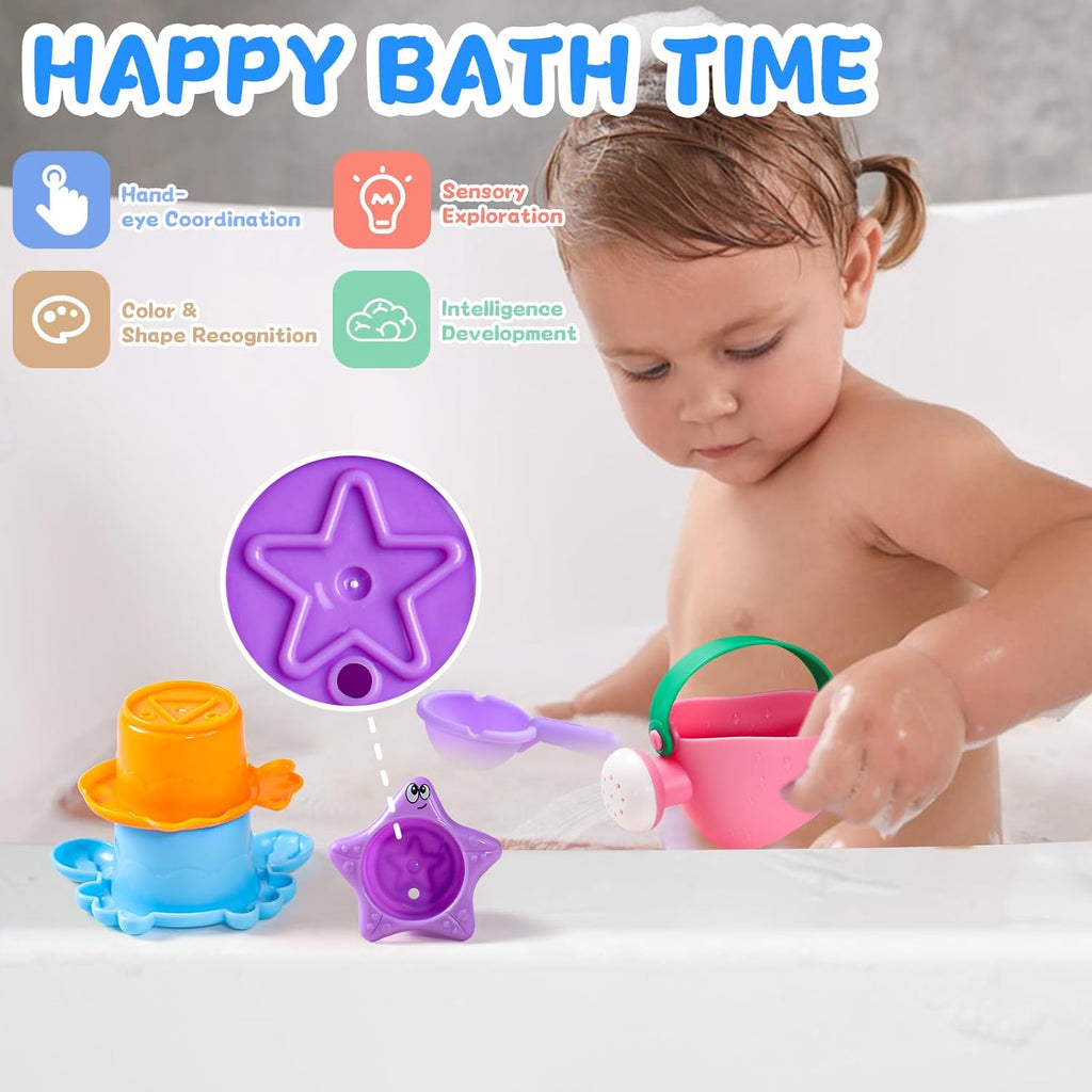 Baby Bath Toys for Kids Ages 1-3 Toddler Bath Toys Mold Free for 2-4 Bathtub Sand Beach Pool Water Toys for 1+ Year