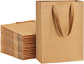Gift Bags with Handles 8x4x11 Inch Medium Brown 25 Pack
