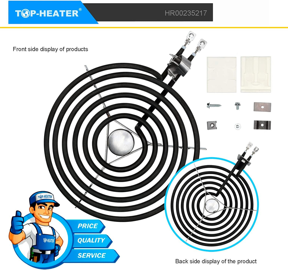 WB30X348 Electric Stove Coil Burner Element, 8 Inch 2350W 1Pack