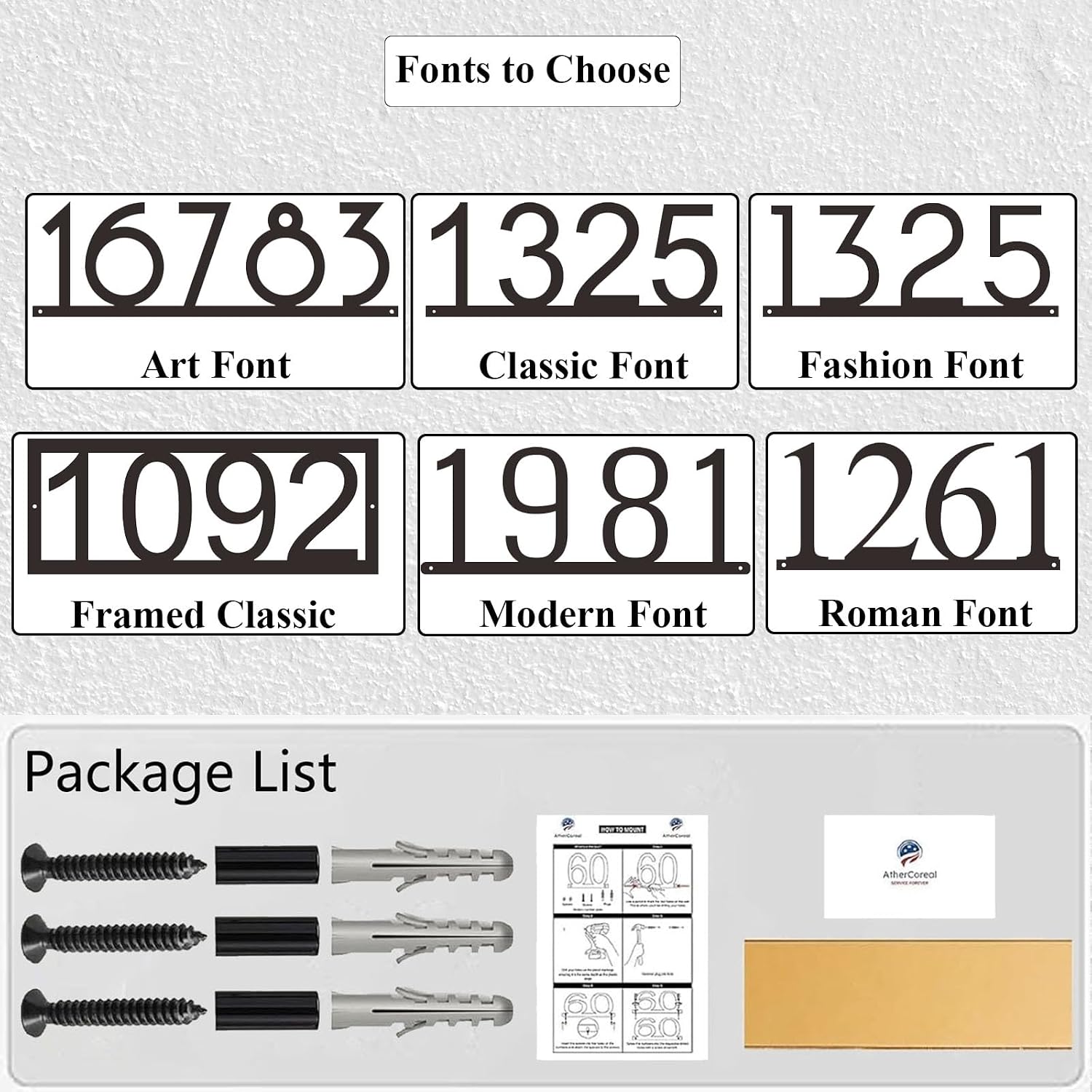 House Numbers for Outside - 4-13 Inch Personalized Address Number Sign and Street Name Sign Custom House Number Sign