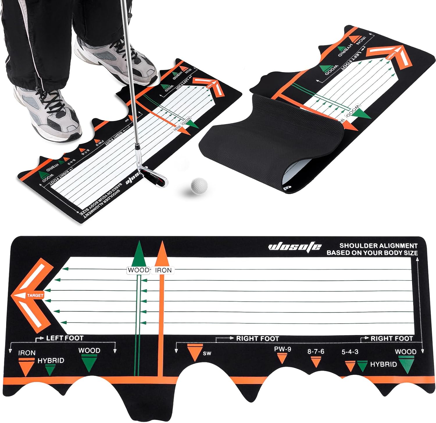 Golf Training Mat Practice Swing Mat Practice Equipment for Beginner Posture Assistance Entry Level Golf Stance