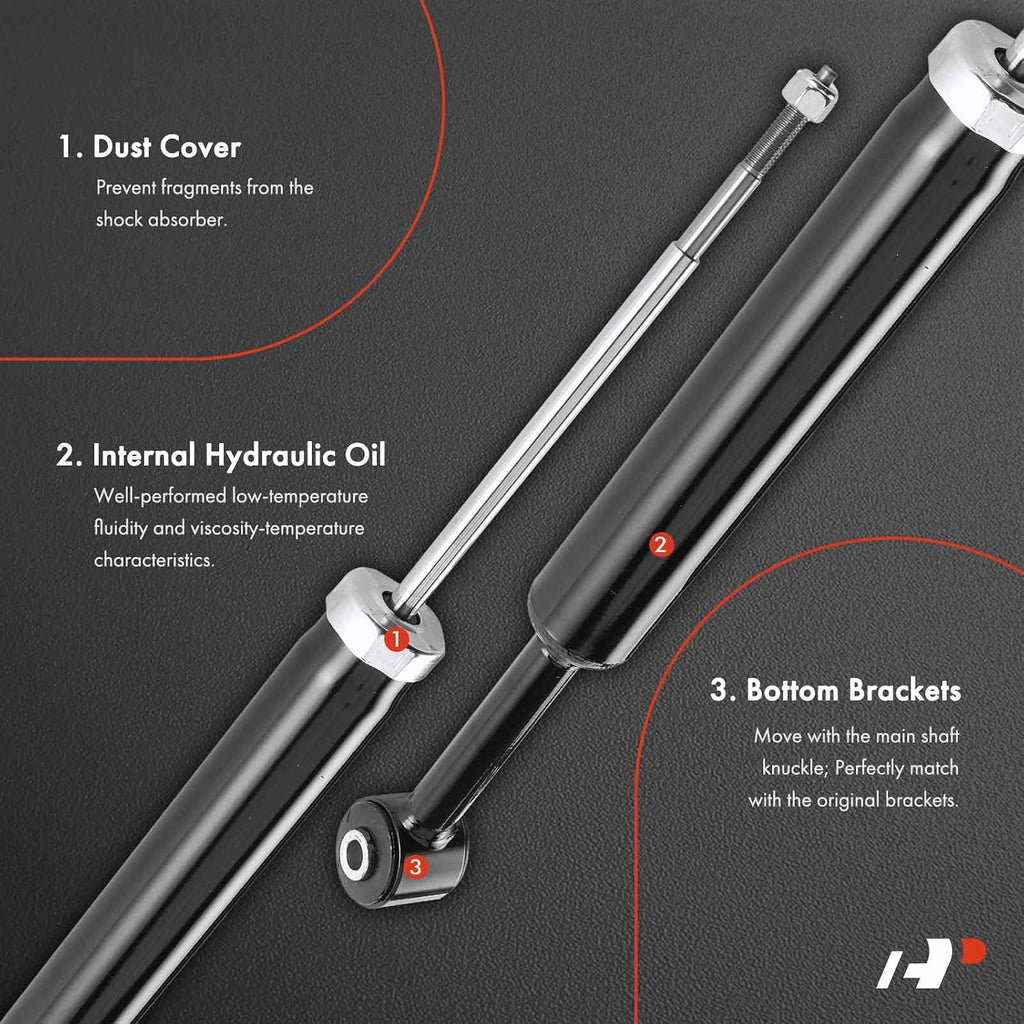 A-Premium Rear Shock Absorbers, Set of 2 - Compatible with Dodge, Chrysler