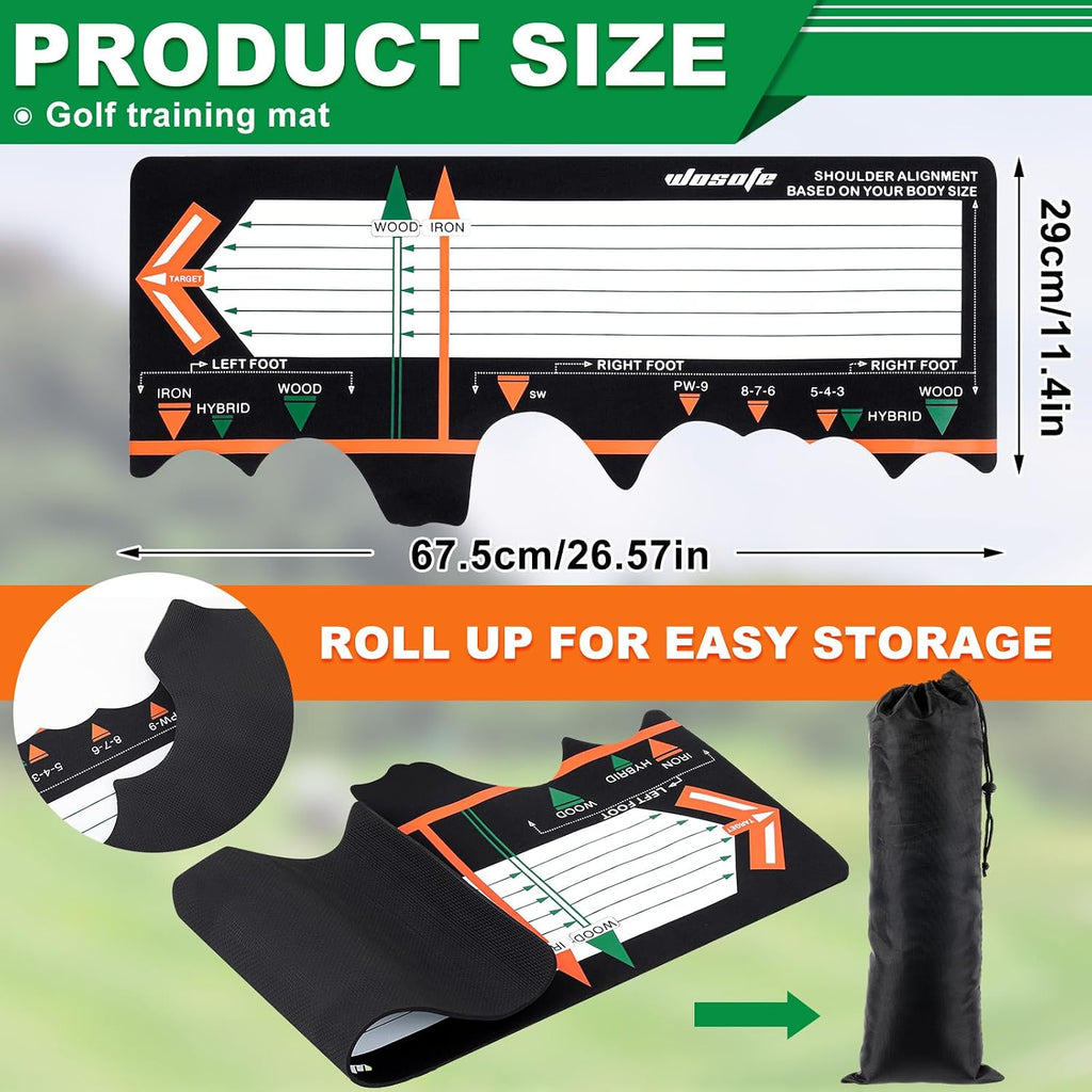 Golf Training Mat Practice Swing Mat Practice Equipment for Beginner Posture Assistance Entry Level Golf Stance