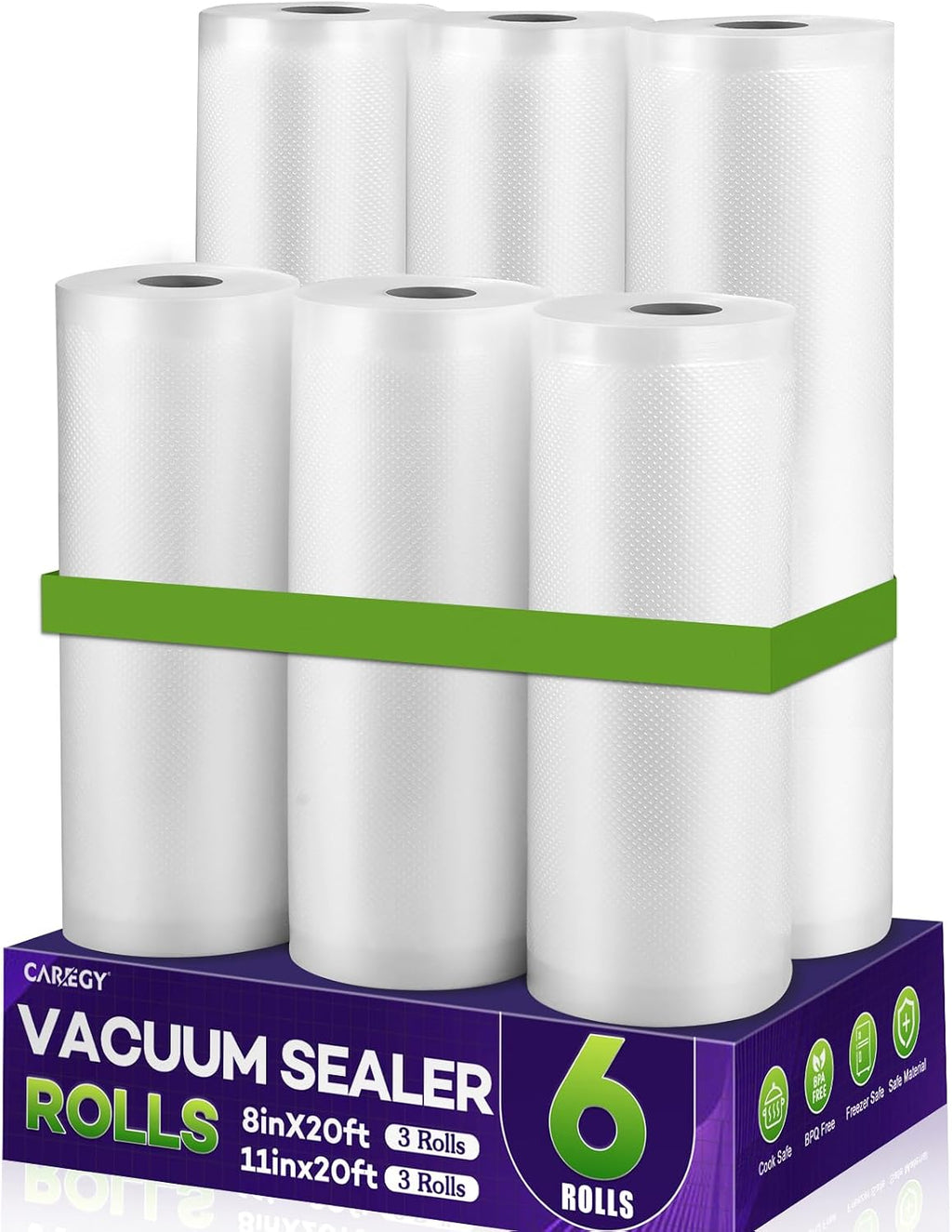Food Vacuum Sealer Rolls Bags 6 Pack