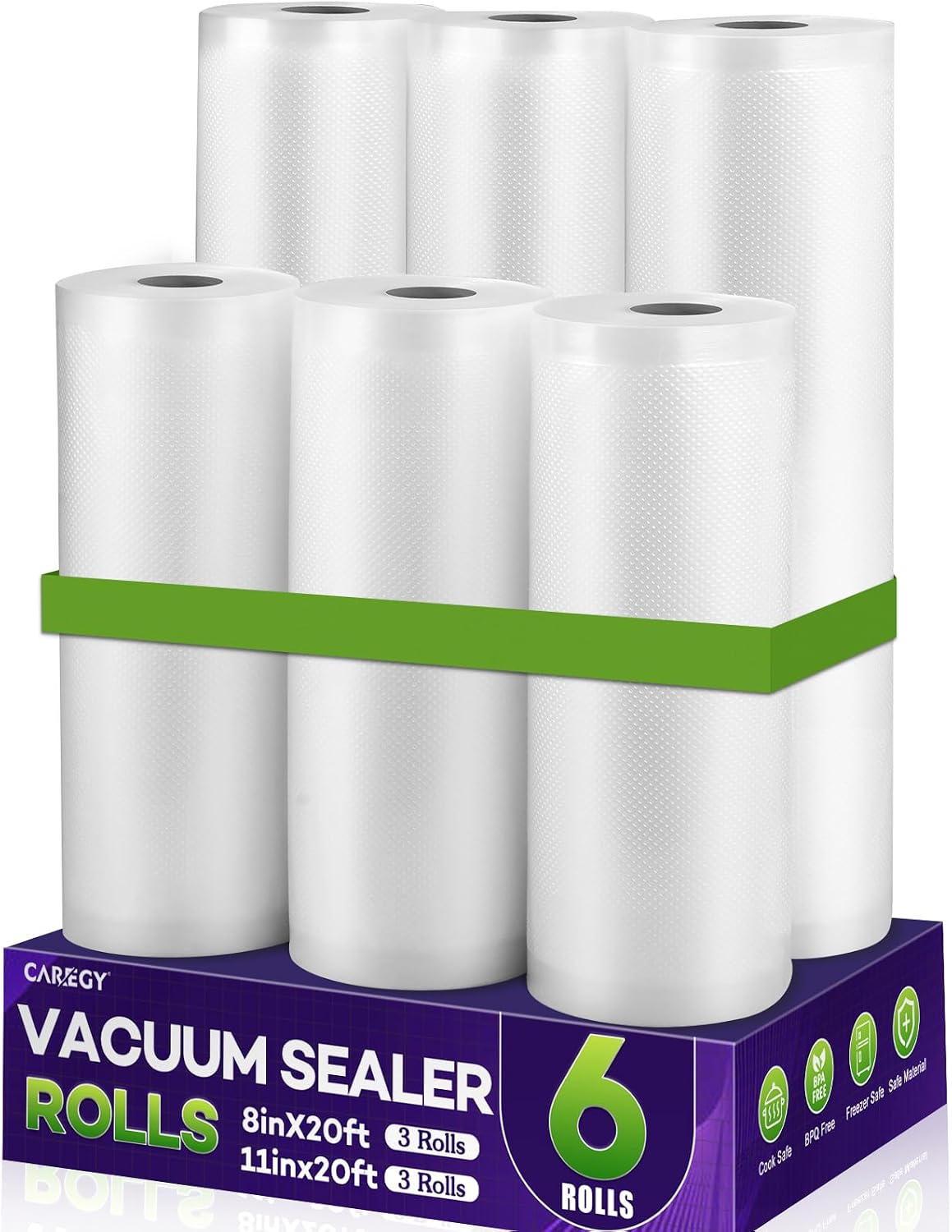 Food Vacuum Sealer Rolls Bags 6 Pack
