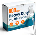 800 Count Plastic Forks Heavy Duty, Clear Forks Bulk Disposable, BPA-Free