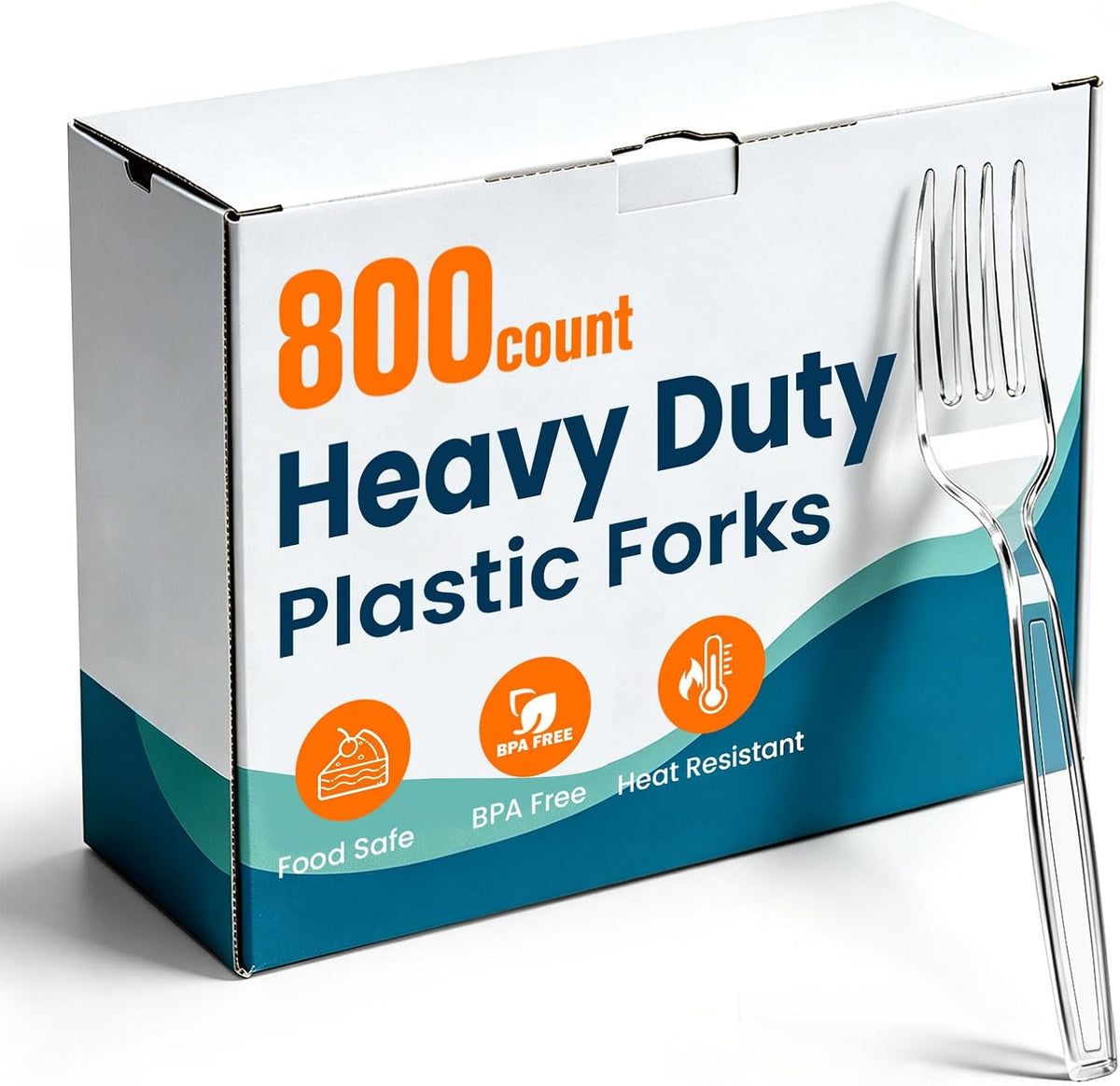 800 Count Plastic Forks Heavy Duty, Clear Forks Bulk Disposable, BPA-Free