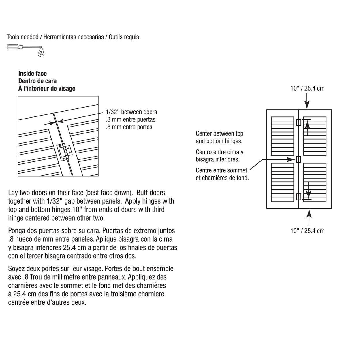 N 6656 Bi-Fold Door Hinges, Non-Mortise Style, Brass Plated (2 Pack)