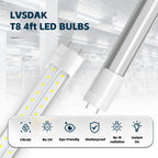 T8 Led Bulbs 4 Foot, 5000K 45W 5850LM 24-Pack