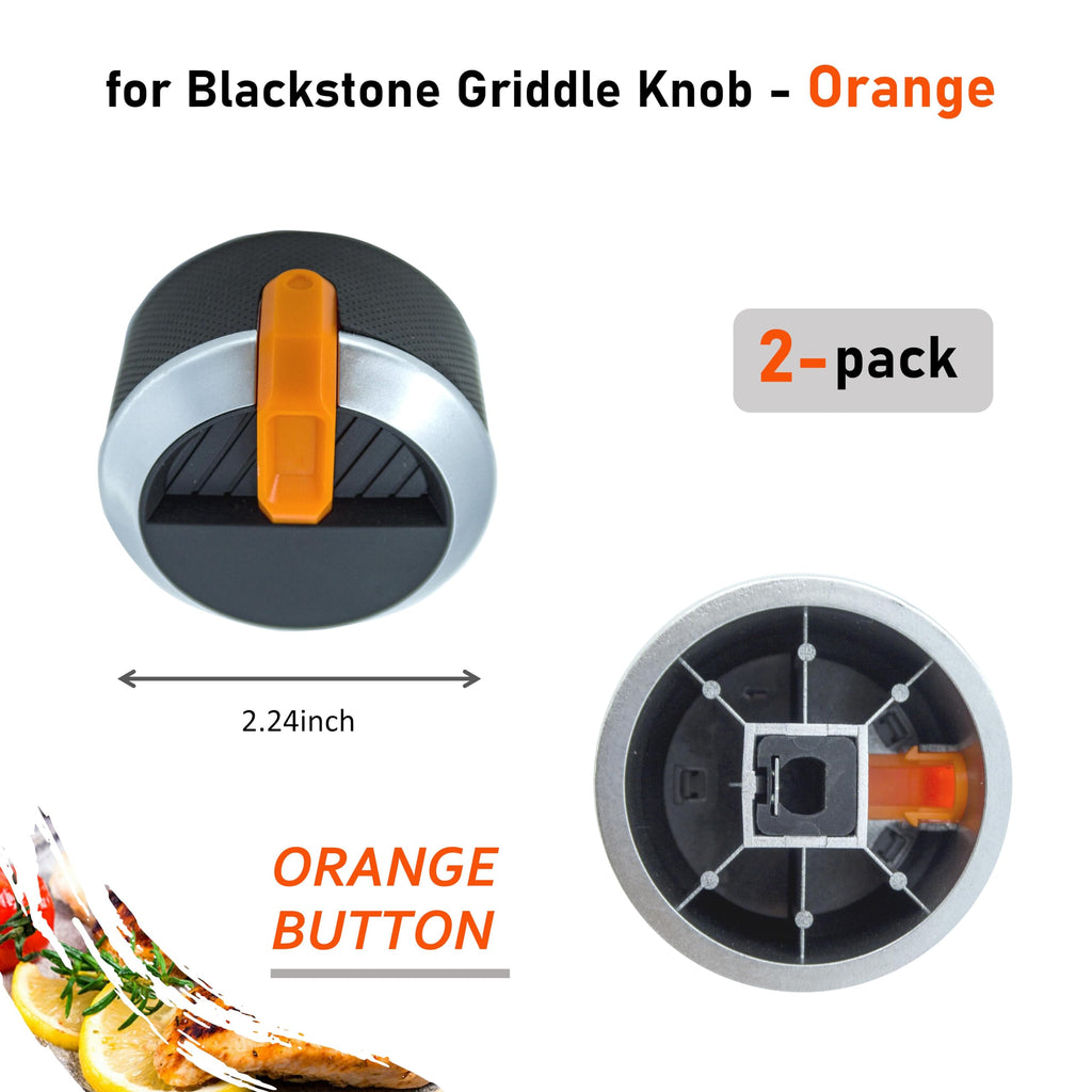 Gas Griddle Orange Knob Replacement for Blackstone 17" 22" 28" 36" Griddle, for Blackstone Flat Top Grill replacement walmart knobs,2-Pack