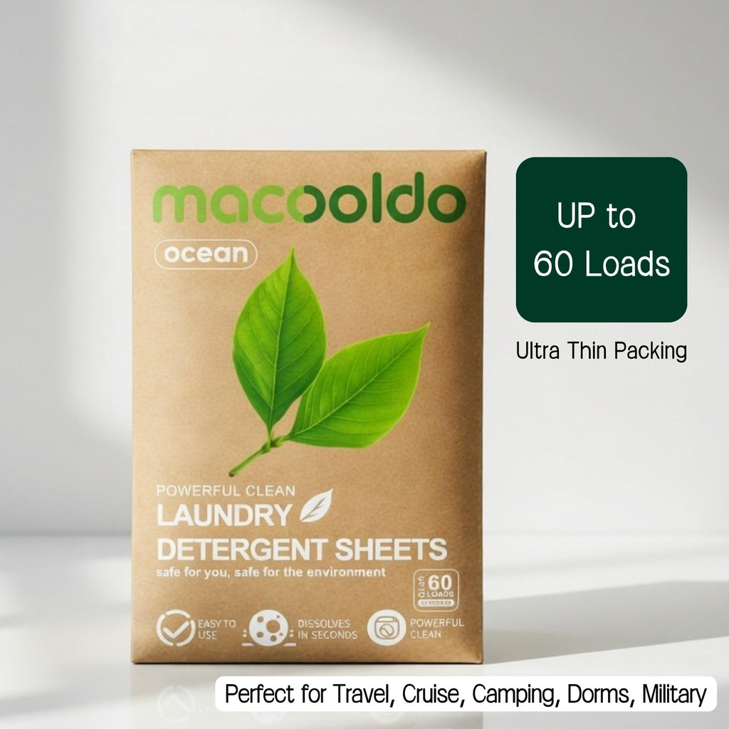 Travel Laundry Detergent Sheets (Ocean, 30 Sheets 60 Loads Travel Pack)