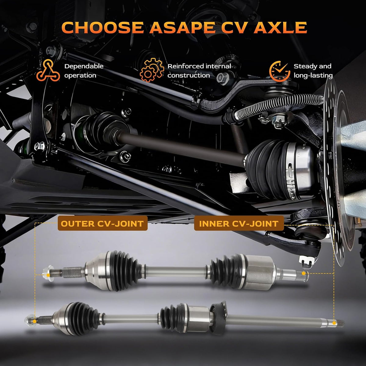 ASAPE Front Left Right CV Axle Shaft Set of 2 Compatible with 2011-2014 for Ford Explorer 3.5L FWD 66-2283