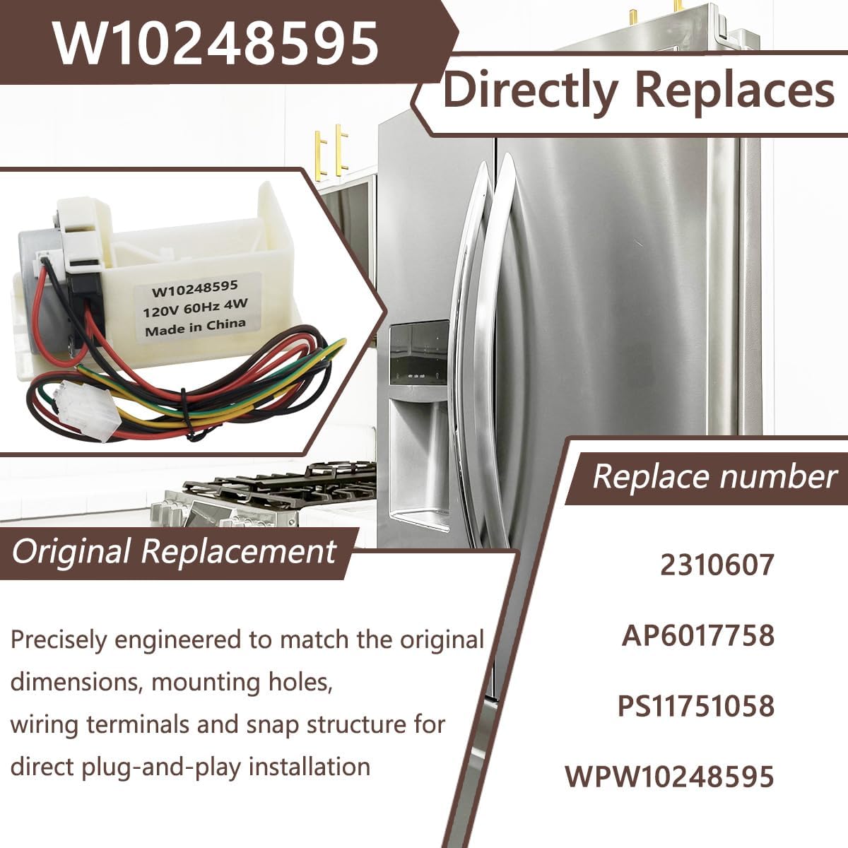 W10248595 Air Damper Control Assembly for Refrigerator